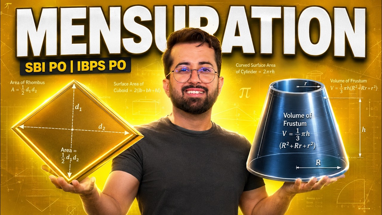 Mensuration Latest Questions for SBI PO/IBPS PO Prelims 2026 || Aashish Arora