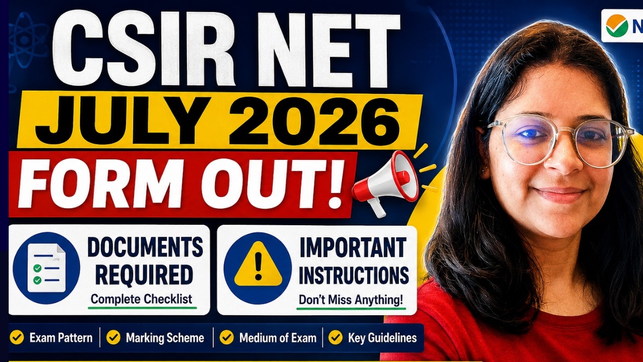 CSIR NET July 2026 Form Released 🚨 Documents Required + Important Instructions by vaishali maam
