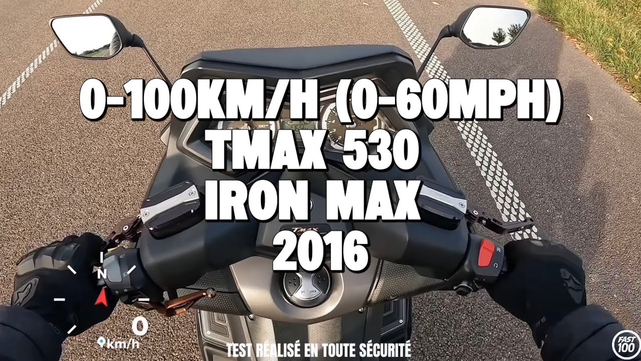TMAX 530 avec variateur JCOSTA XRP et ligne AKRAPOVÌC sur le 0-100 km/h !