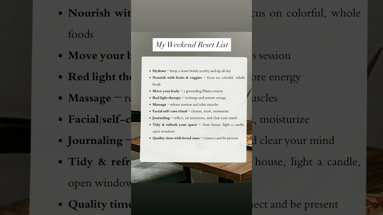 Weekend Reset Checklist | My Self-Care Rituals for a Balanced Week ✨