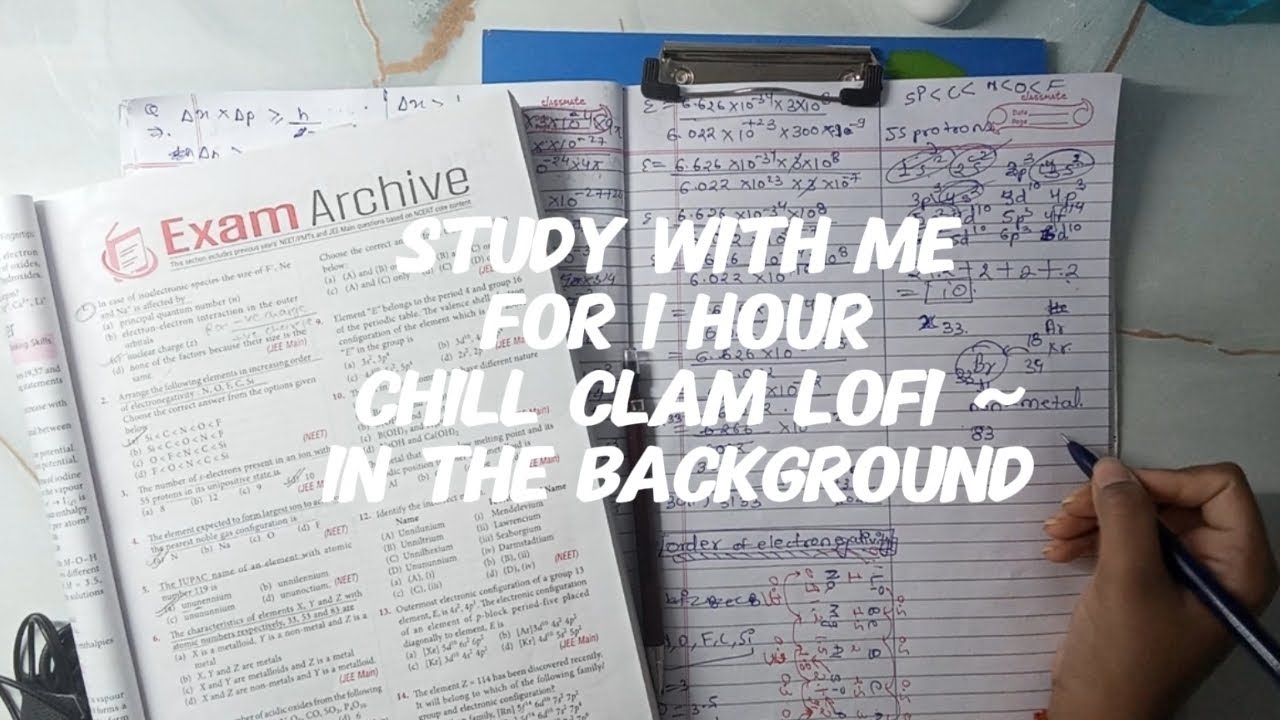 STUDY WITH ME 1 HR | Chill  clam lofi music 🎵 , no break | real time | Motivation