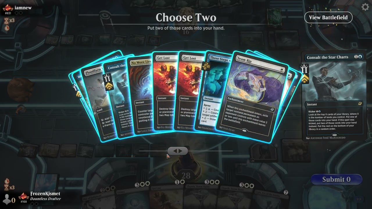 MTG Arena Standard High Mythic Rank 134 Azorius Control vs Simic Omni Kona