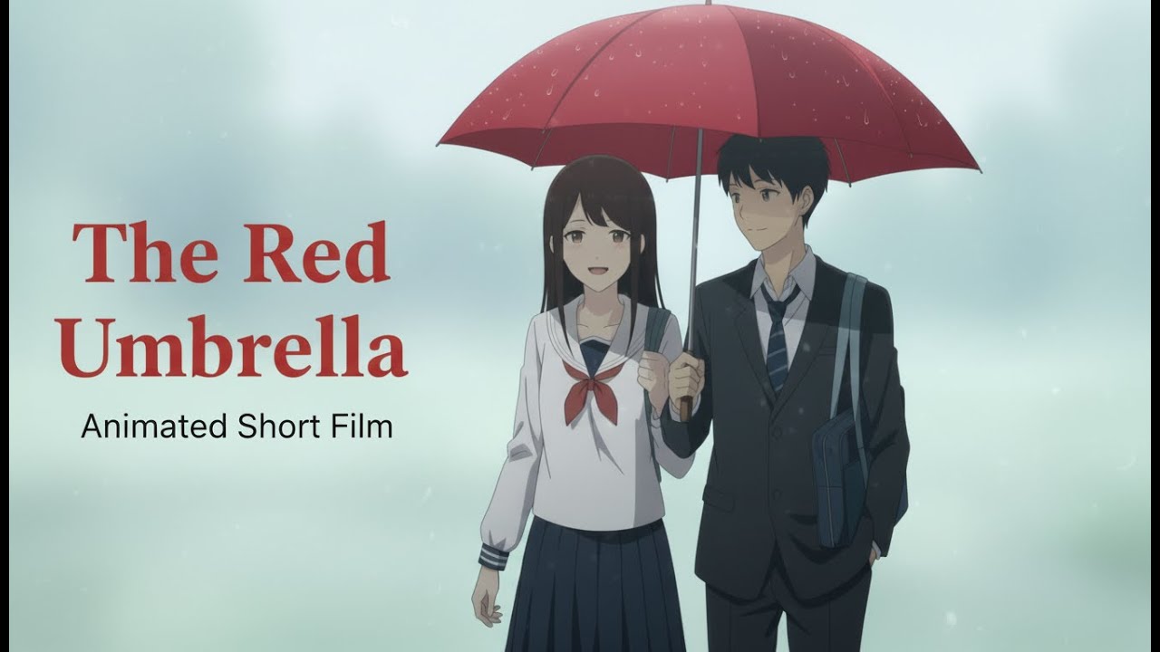 The Red Umbrella☂️💖| A Soft Rainy Day Anime Romance🍃✨| @waberanimationhub