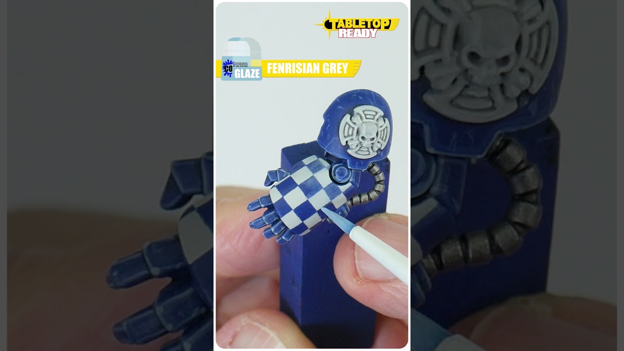Learn How to Paint a Checkered Pattern design for your Warhammer miniatures #shorts