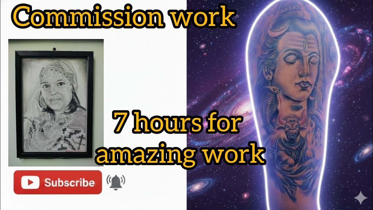 Vlog 9 amazing Shiva tattoo or commission work #shiv #tattoo #commissionwork 