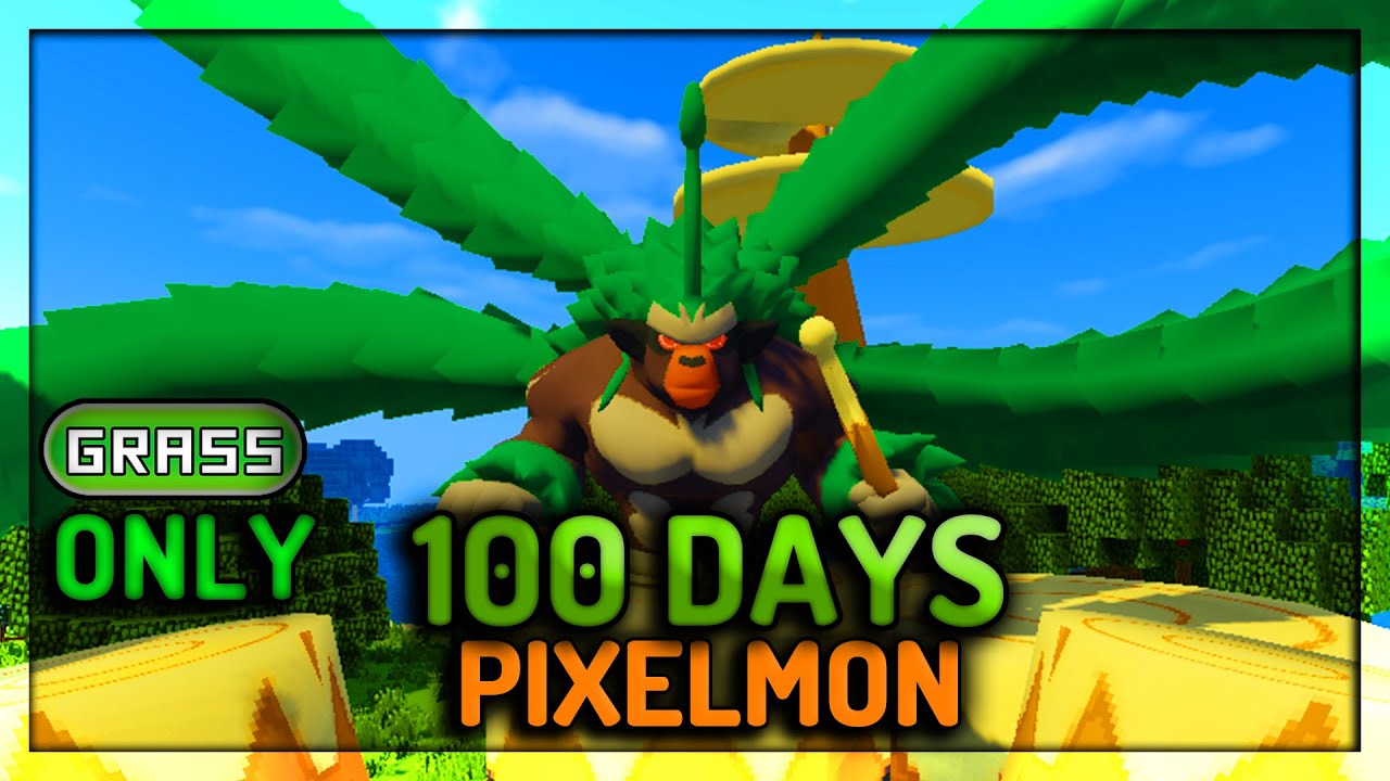 I Spent 100 Days In Minecraft Pixelmon With Grass Types Only (Singleplayer Minecraft)