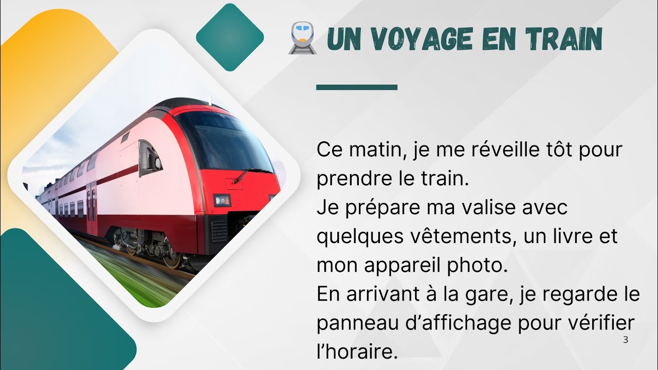 🚆 Un voyage en train /Compréhension orale FLE (débutant A1) /Parler le français facilement