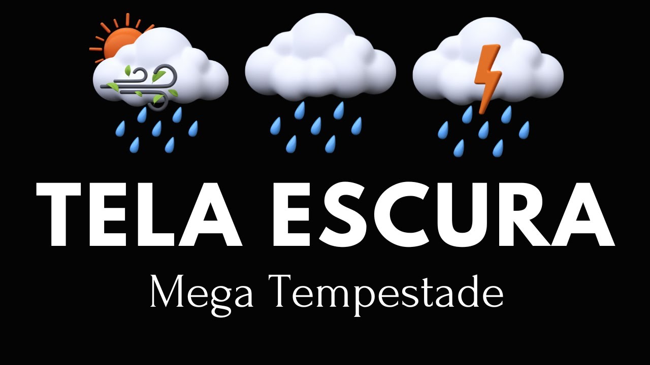 Mega Tempestade! Som de Chuva forte com Raios e Trov&otilde;es para dormir - ASMR Rain sounds for sleeping