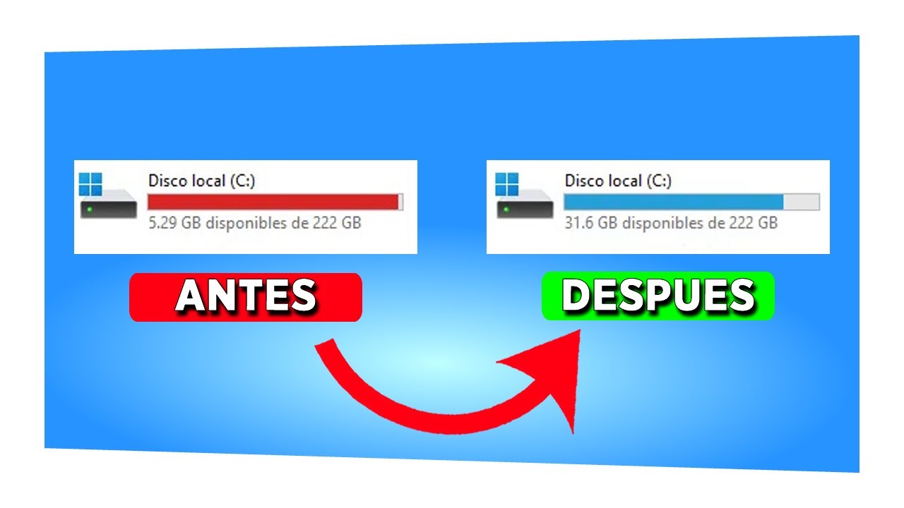Liberar espacio en disco C SIN PROGRAMAS | Windows 8, 10, 11
