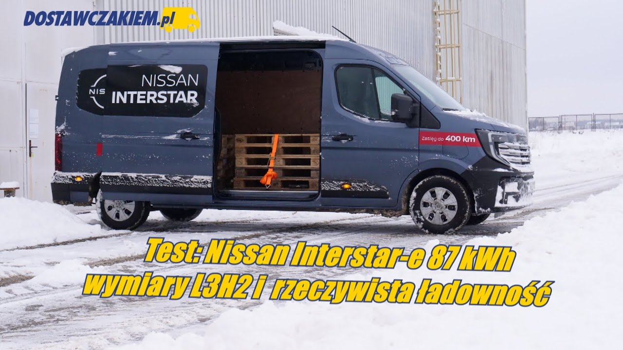 Test: Nissan Interstar-e 87 kWh - masa własna, ładowność, kubatura paki wersji L3H2