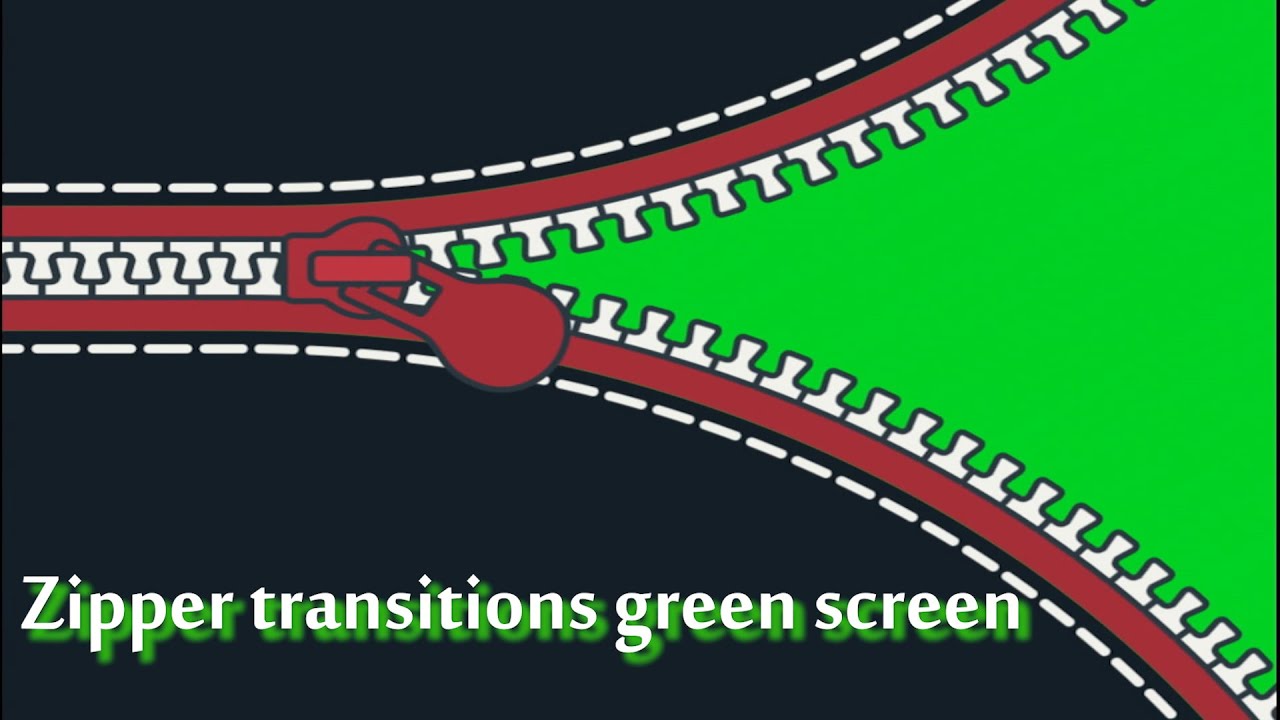 9 Zipper Transitions Green Screen