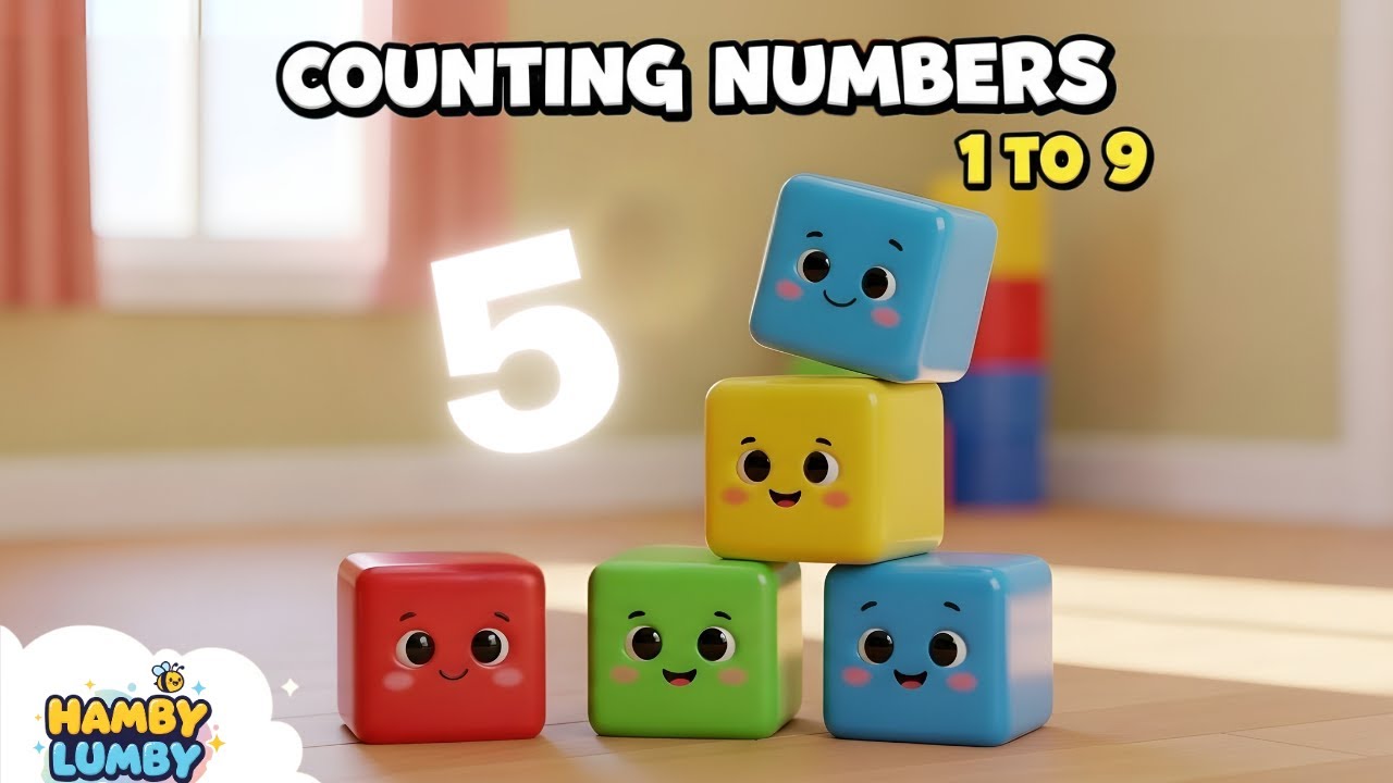 Counting Numbers 1 to 9 for Kids 🎨 | Fun 3D Animated Learning Song | Learn Numbers with Hamby Lumby