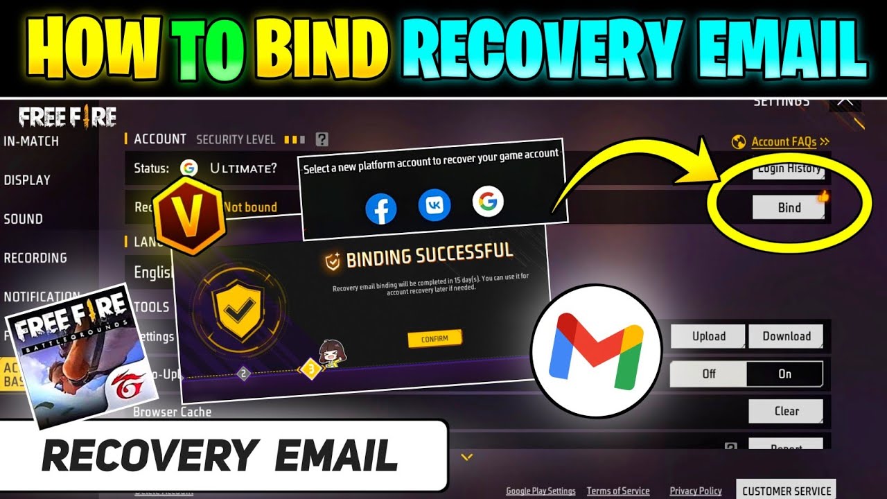 Free Fire Recovery Email || How To Bind Account In Free Fire || Recovery Email Free Fire