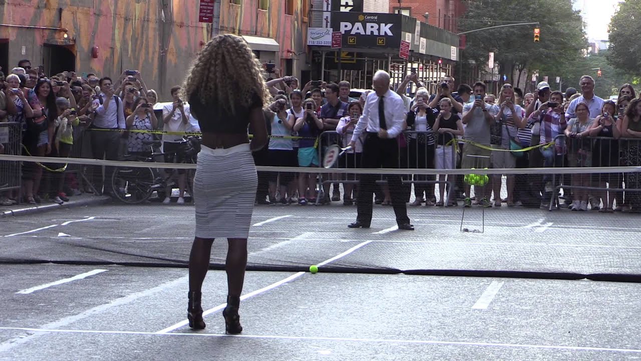 David Letterman and  Serena Williams (Tennis Match)