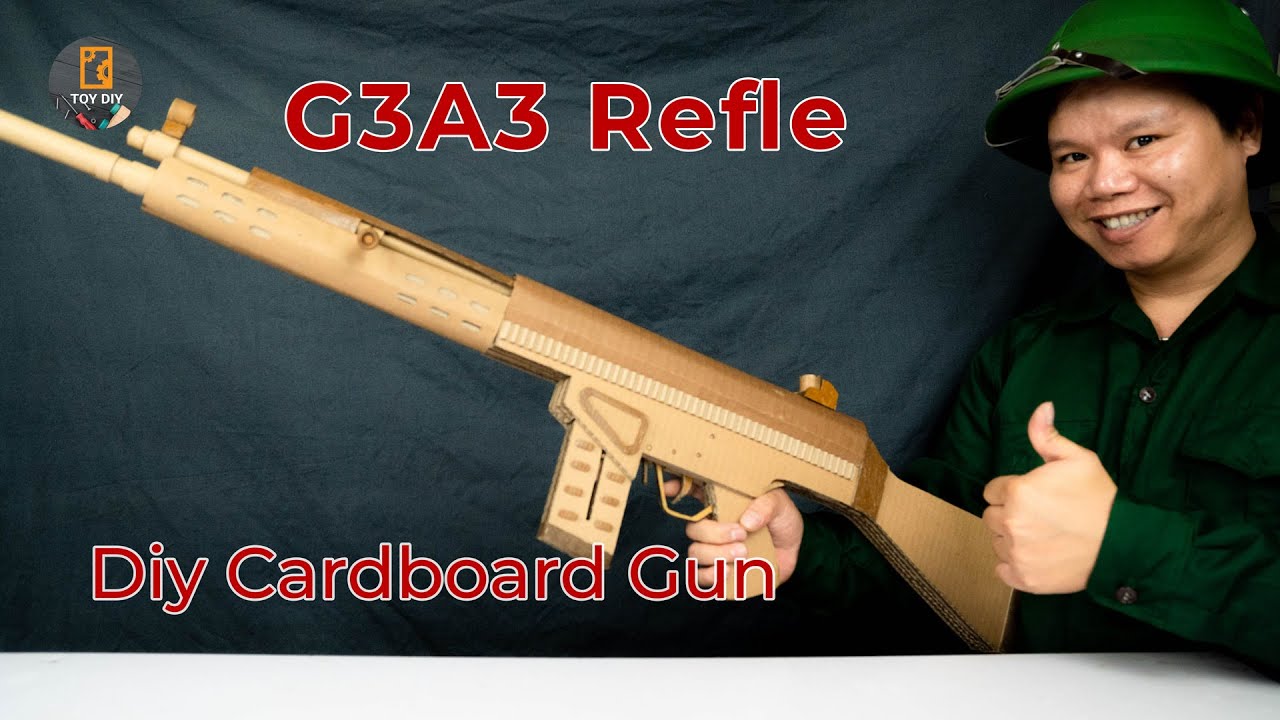 Diy Cardboard Gun Easy That Shoots | G3A3 rifle