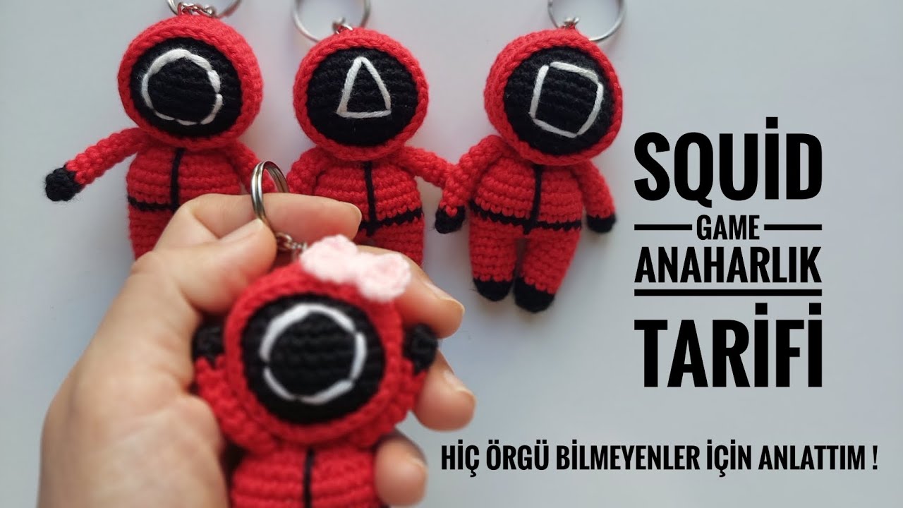 SQUID GAME EN KOLAY ANAHTARLIK TARİFİ // HOW TO CROCHET SQUİD GAME PİNK SOLDİERS KEYCHAİN???