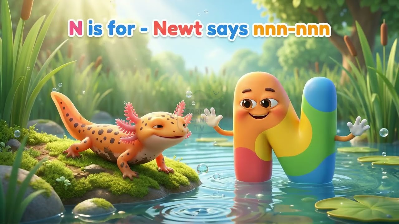 ABC Song for Kids | Colorful Pond Animals A–Z | Phonics & Names