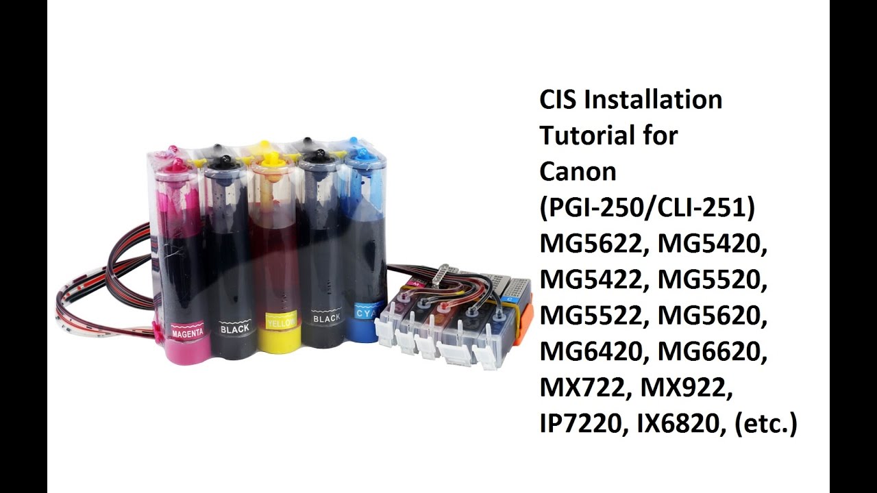 CISS Installation MG7720 MG5720 MG5520 MG3620 MG5620 MG6420 MG6620 MG7120 IP8720MX922 iP7220 iX6820