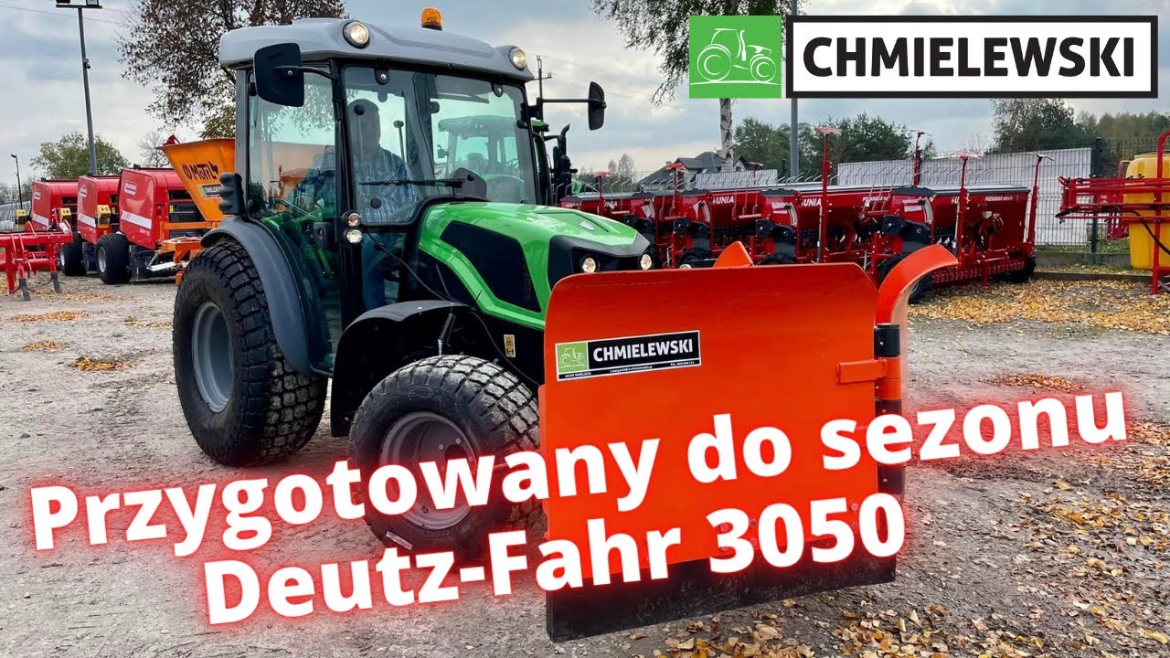 Deutz Fahr 3050 z pługiem i rozsiewaczem MOTYL