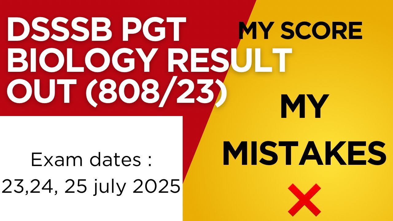 DSSSB PGT BIOLOGY RESULT OUT 🔥 MY SCORE & MISTAKES YOU SHOULD NOT REPEAT IN DSSSB EXAM ❌