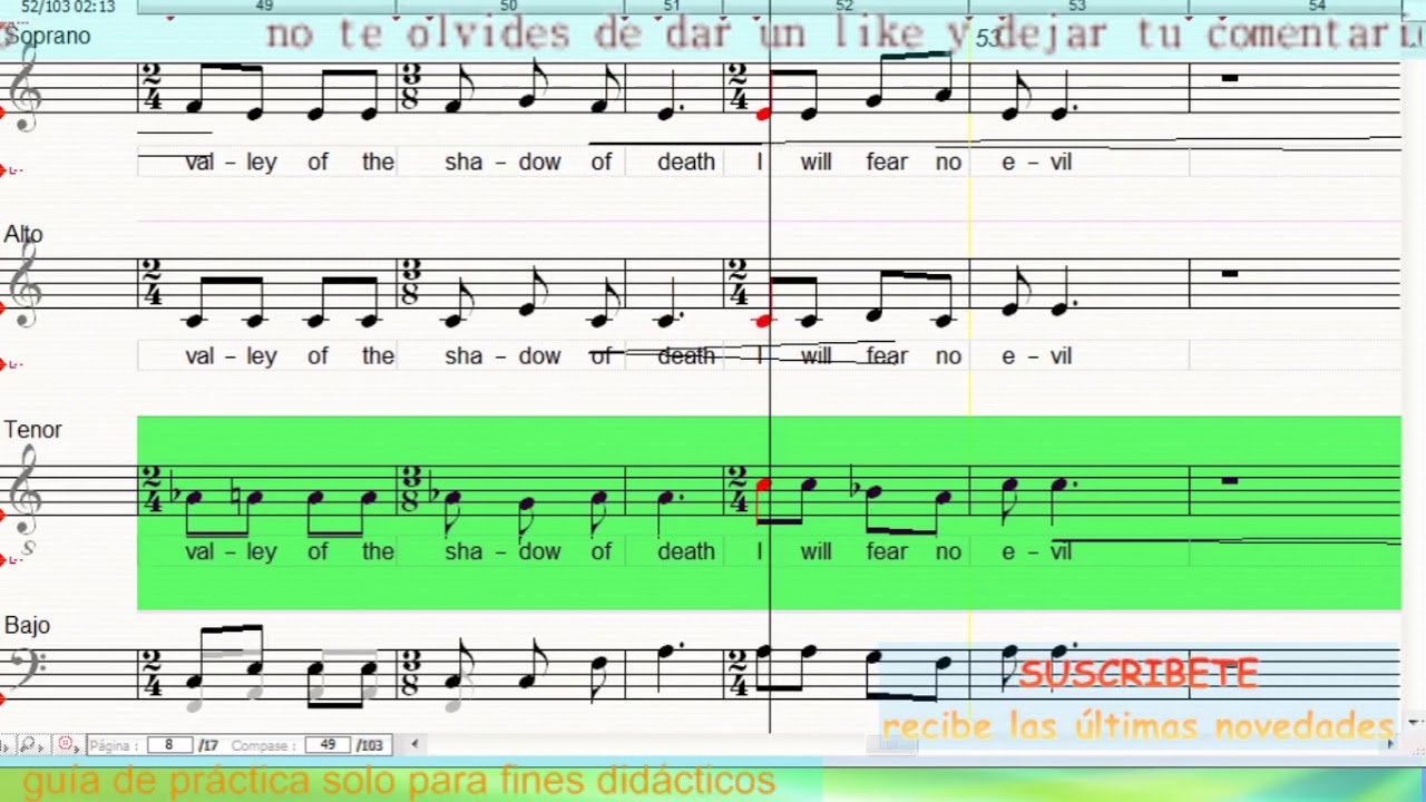 The Lord is my Shepherd - Requiem John Rutter - TENOR guia de estudio