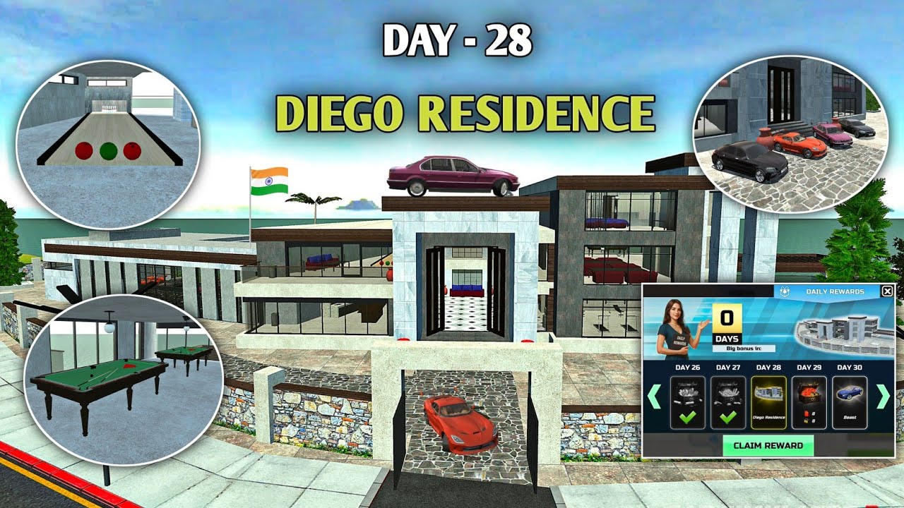 Day - 28 - Diego Residence Claimed - Car Simulator 2 - New Update Daily Bonus 1.59.11