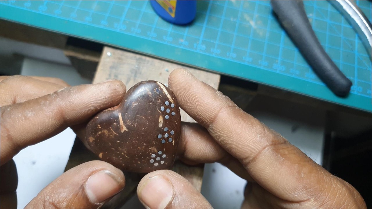 How to Make a Coconut Shell Key Tag | DIY Handmade Craft #DIY #CoconutShellCraft #handmade  #keytags