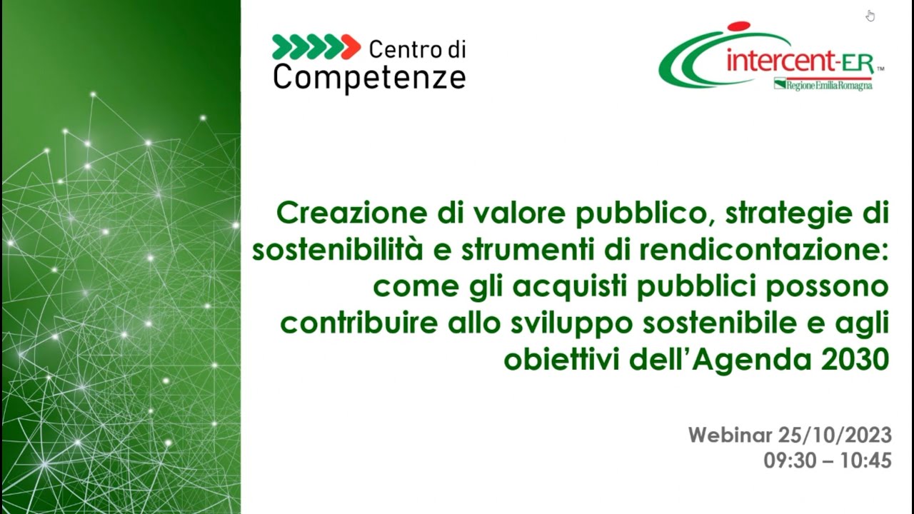Creazione di valore pubblico, strategie di sostenibilità e strumenti di rendicontazione - 25/10/2023