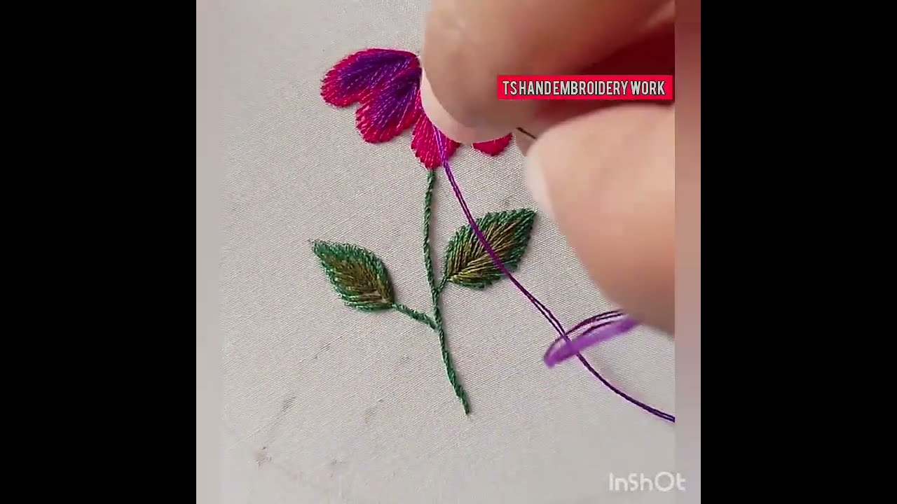 Easy Flower Embroidery Design /Beautiful hand embroidery Flower for beginners/Simple Stitch 
