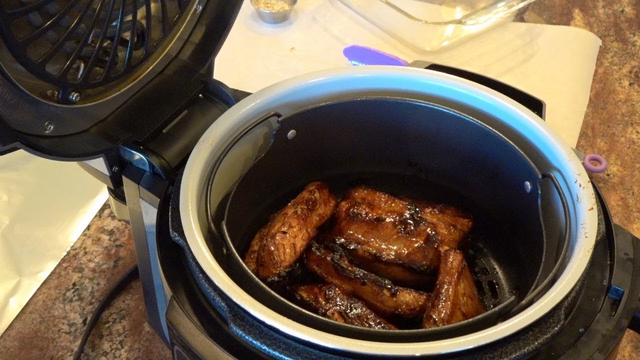 Ninja Foodi Pork Spare Ribs Without Pressure Cook Setting (No Steaming)