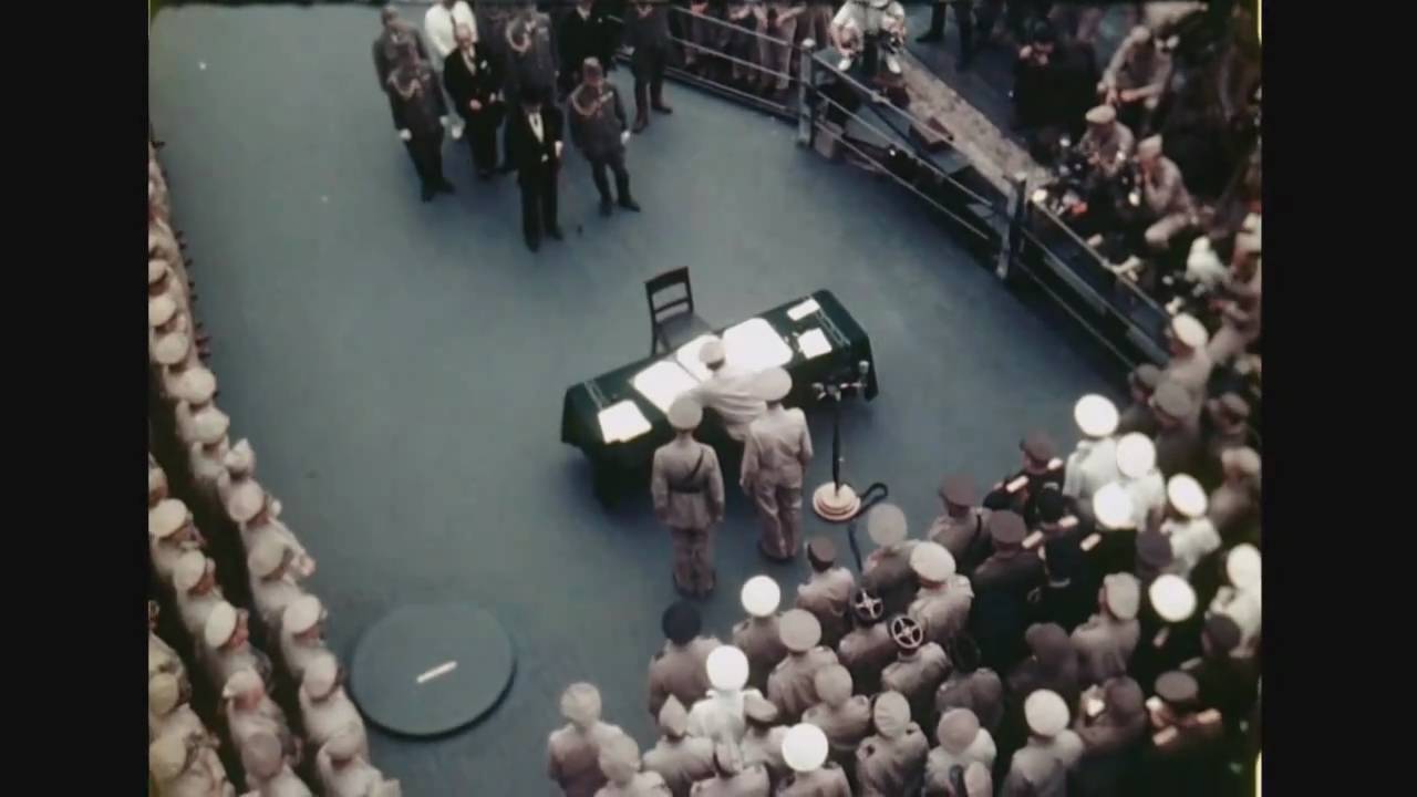 Japanese Surrender in Color (1945)
