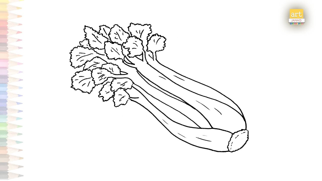 Celery drawings | Vegetable drawing tutorials | How to draw Celery step by step | #artjanag