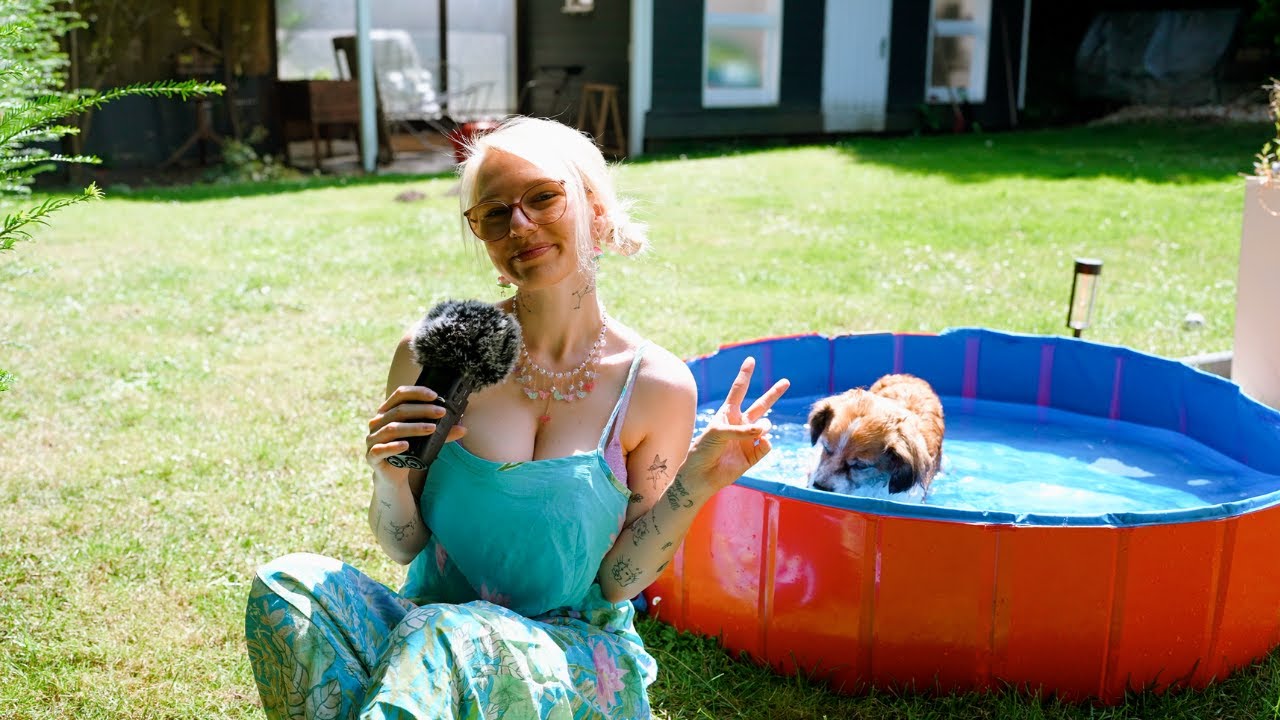 ASMR Im Garten {Hunde Pool, Mini Teich, Personal Attention..}