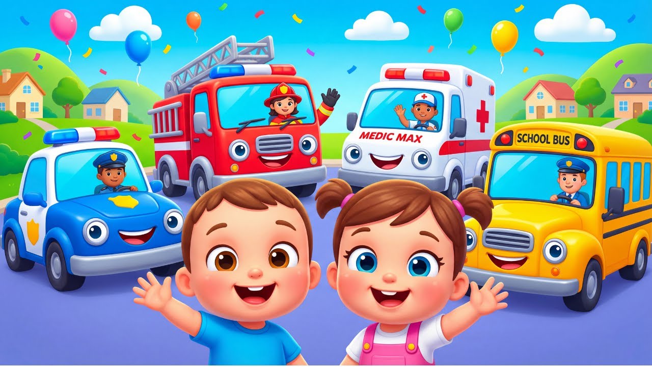 City Helpers Arrive! Fire Trucks Ambulances and Rescue Teams!