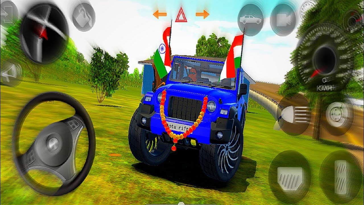 The. Game of indain car simulator3d blue car. Reacing android gamplay
