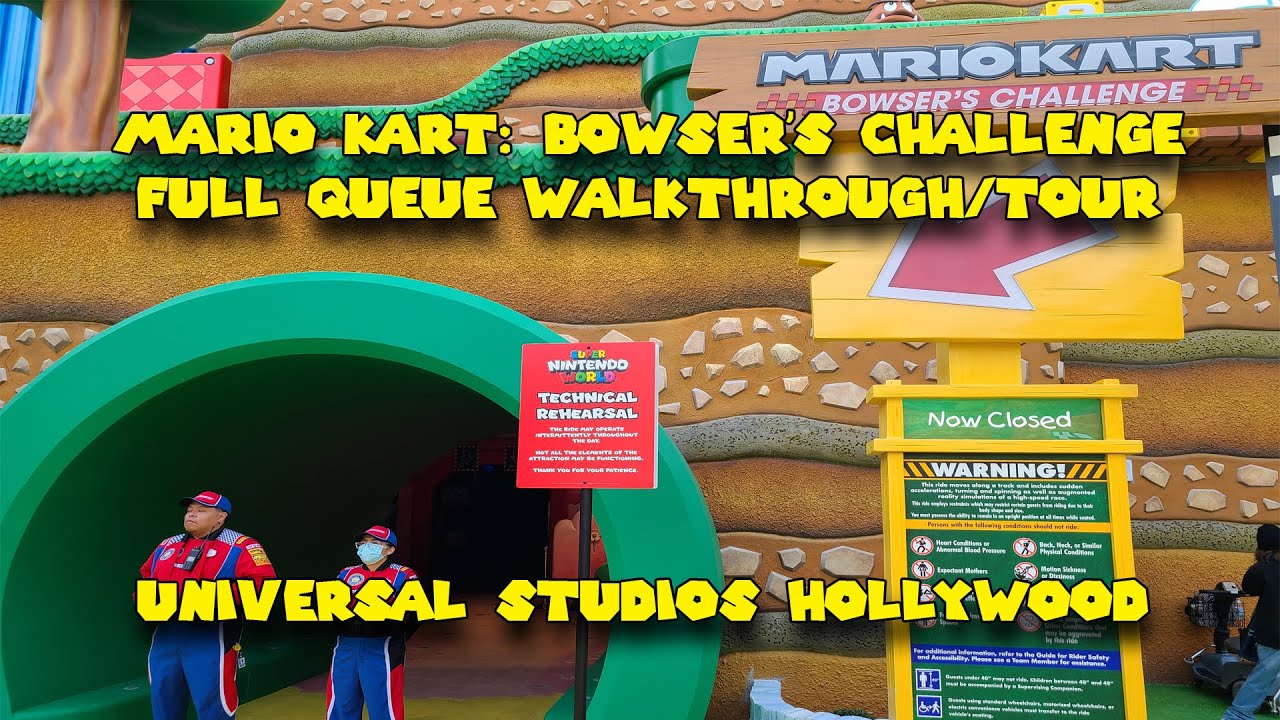 Mario Kart: Bowser's Challenge at Universal Studios Hollywood Queue Walkthrough + Full Preshow Video