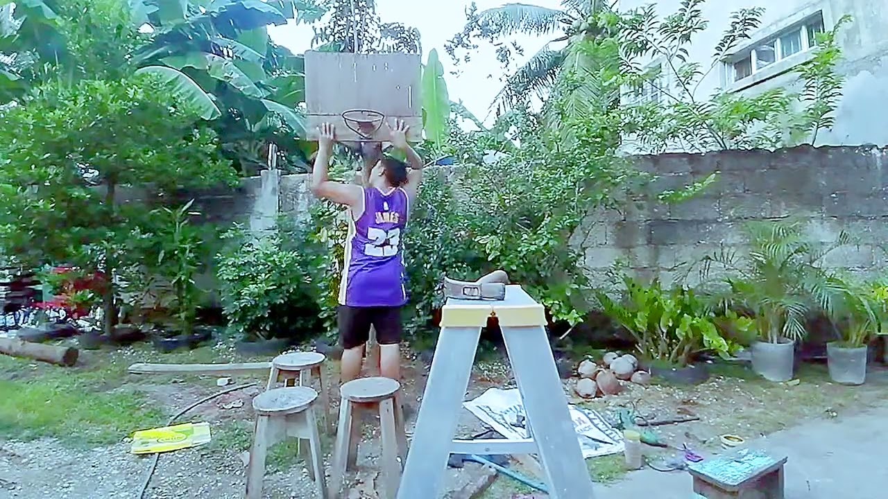 DIY Single Basketball Ring for my Kids 😁⛹️