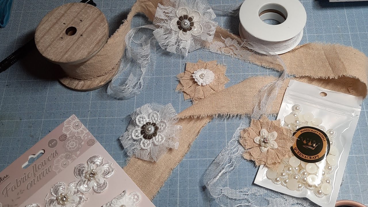 Tuto Fleur dentelle et tissu facile