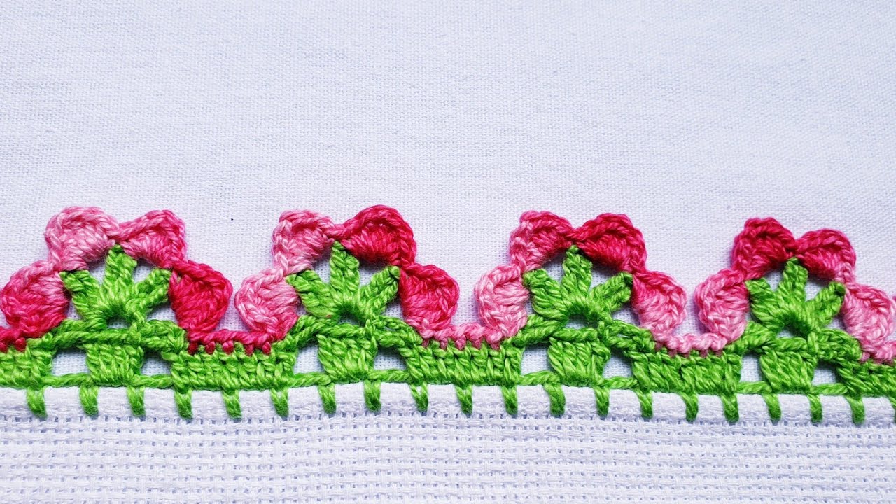 Barrado/bico para pano de prato #croche #crochet #barradinhodecroche 🌷#653