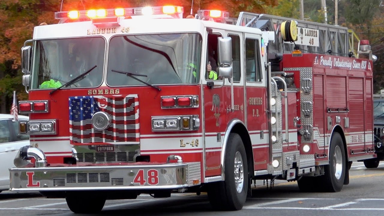 Somers FD Engine 181 & Ladder 48 Responding