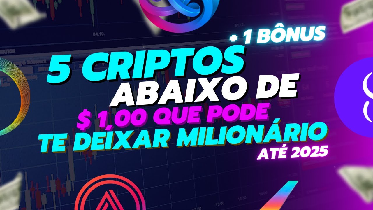 5 CRIPTOMOEDAS BARATAS PARA FICAR RICO (abaixo de $1)
