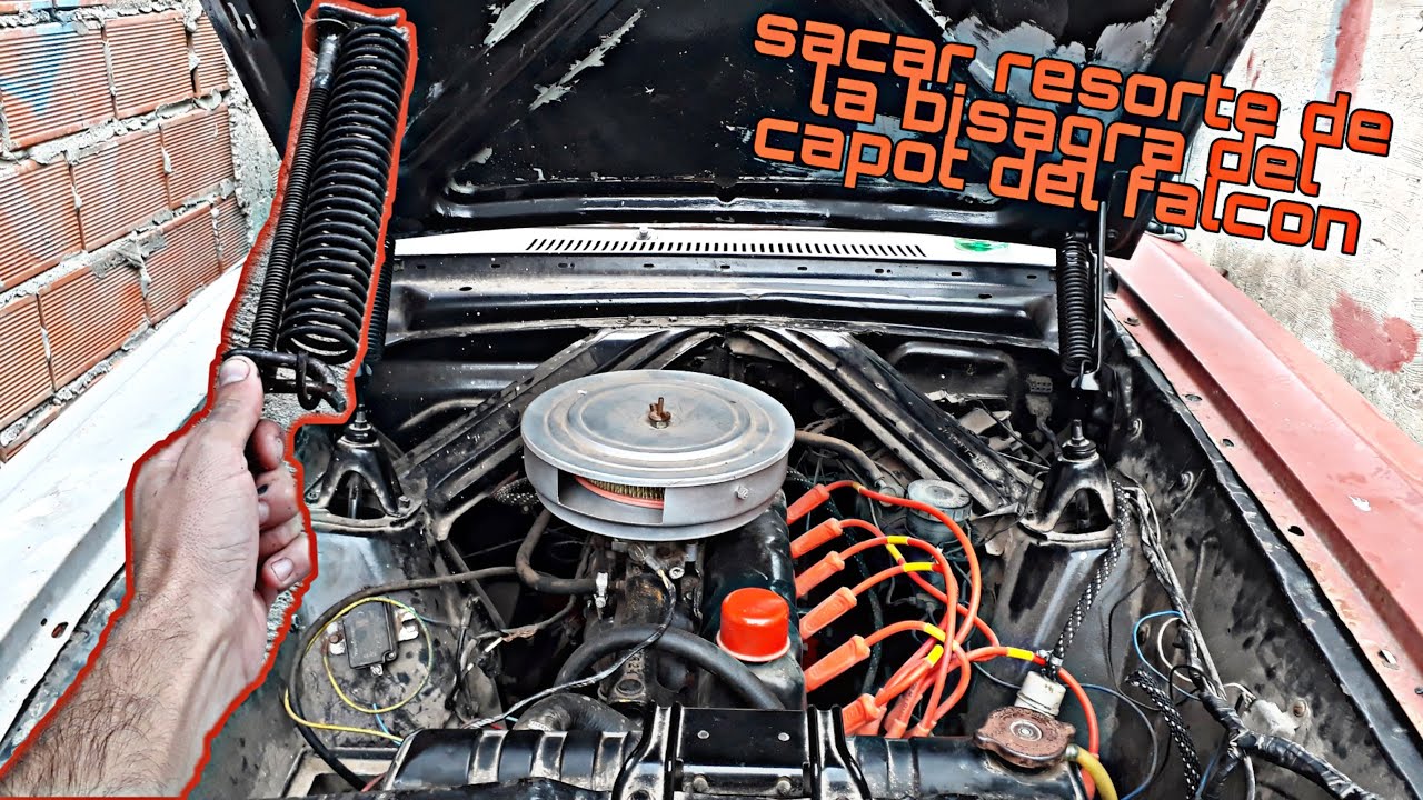 Arreglando bisagras de capot de ford falcon + colocación del resorte😉