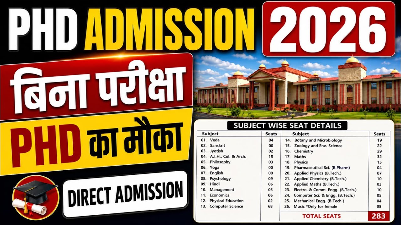 PhD Admission 2026| NO EXAM | DIRECT INTERVIEW | MULTIPLE SUBJECT 