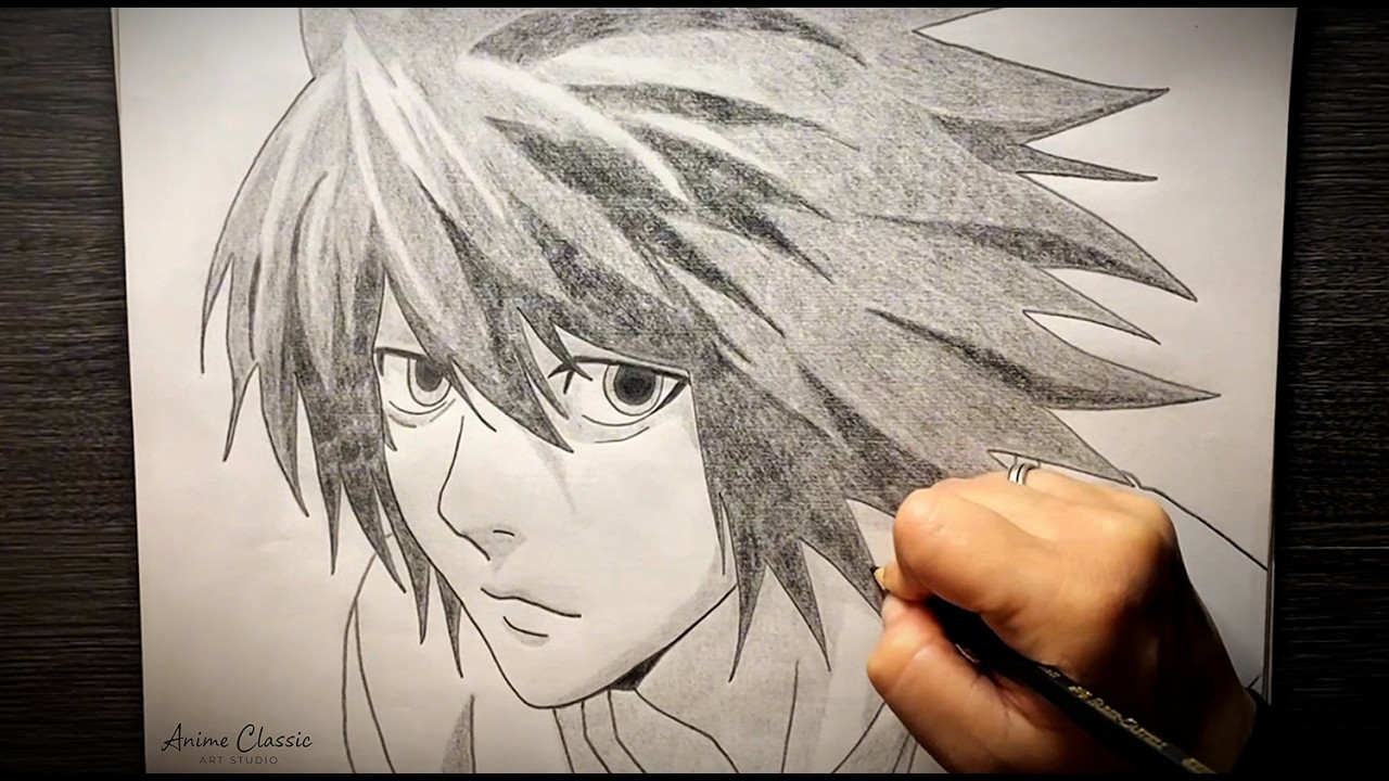 L Lawliet Graphite Art | Professional Shading Process (No Commentary)