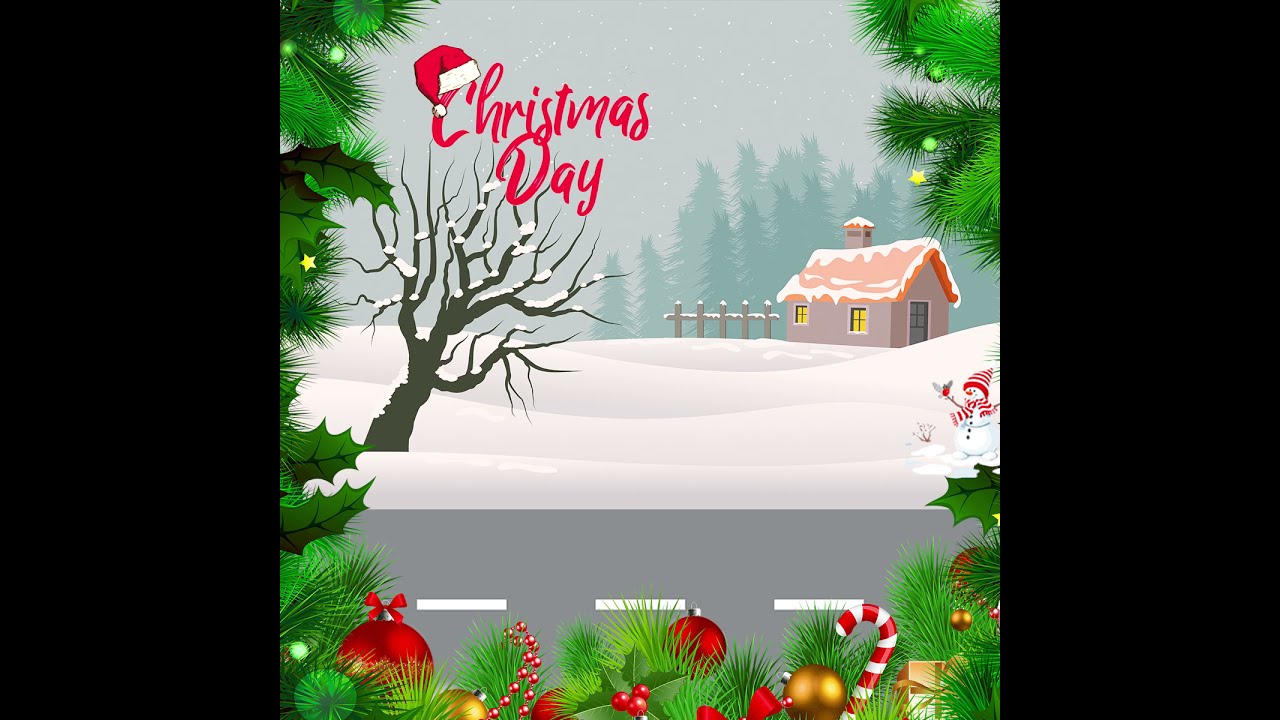 Merry Christmas Day Greeting Card With Christmas Tree Post | Merry Christmas Corporate Holiday Cards