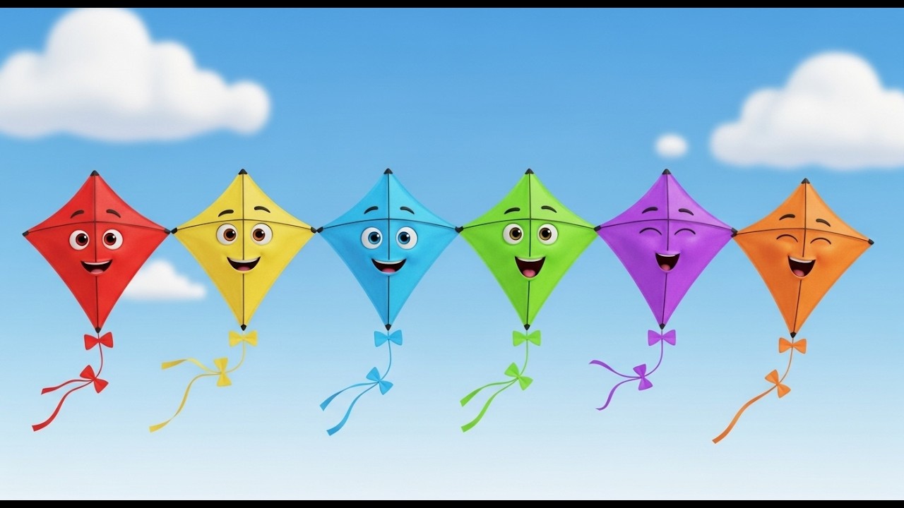 Six Little Kites Fly Fly Fly | High in the Sky Counting Song for Kids