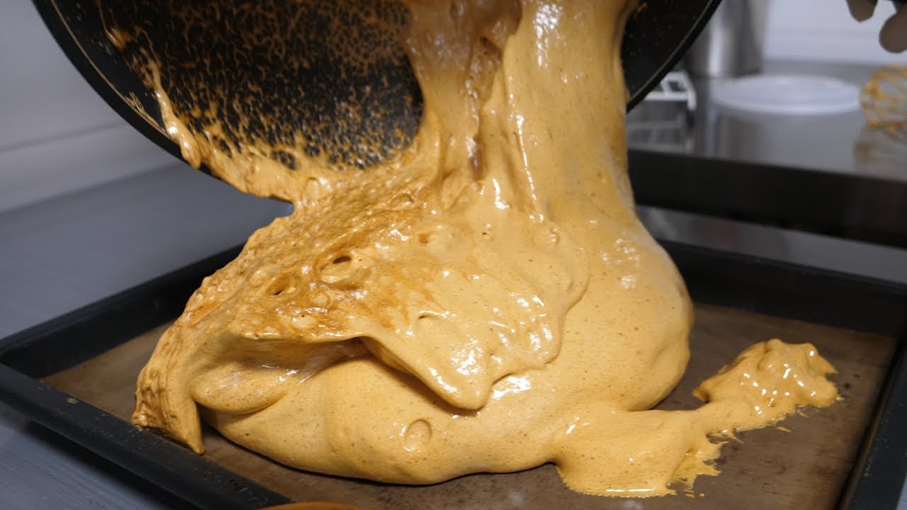 Сахарная конфета Dalgona Milk Coffee Латте с гречневой лепешкой - Корейская уличная еда
