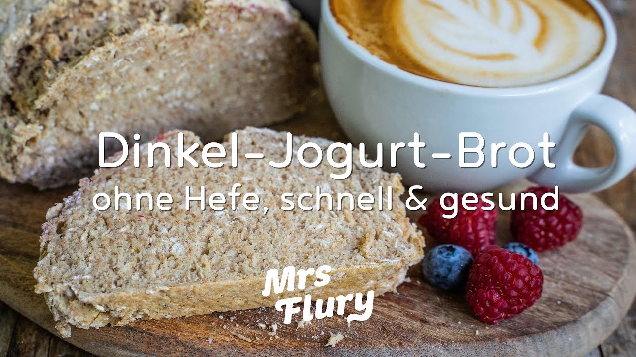 Dinkel Jogurt Brot - Schnellstes Rezept ohne Hefe, gesund backen