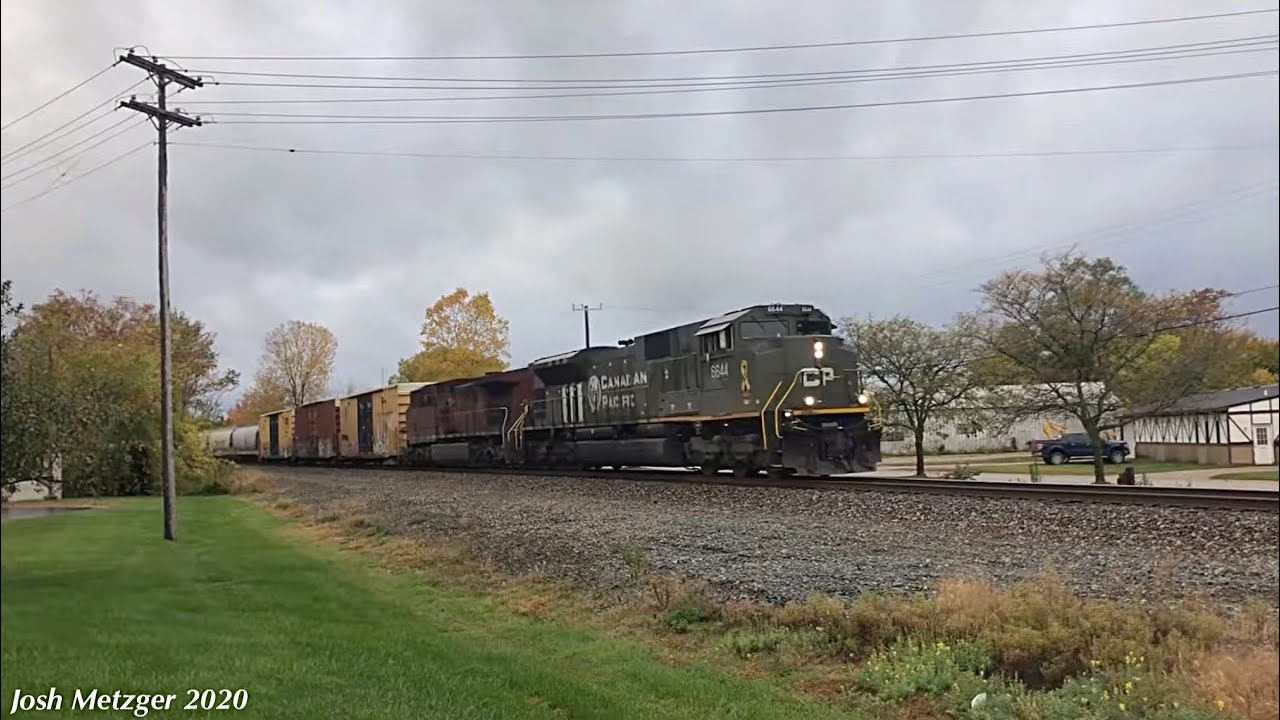 CP 140-20 w/ CP SD70ACU #6644 (D-Day Memorial Unit) and CP AC44CW #9764 @ Belleville, MI 10/21/20