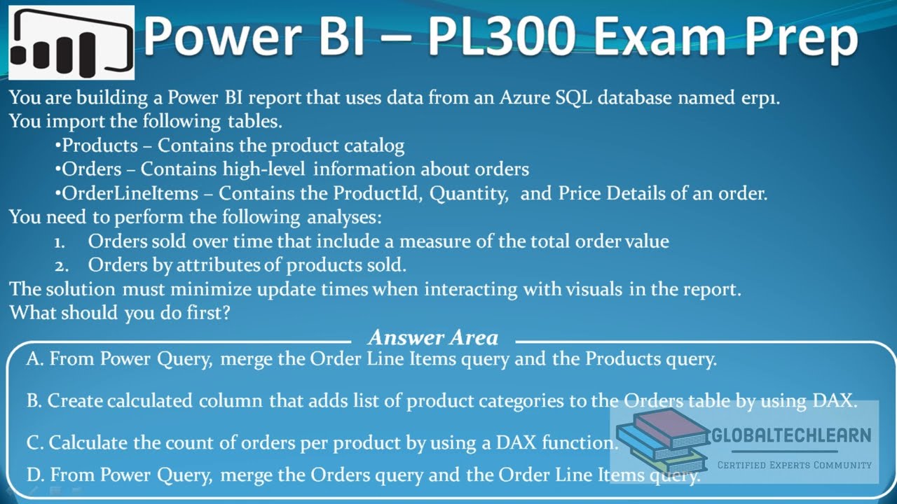 PL 300 : Q19 - Power BI Merge Order and Order Line to Improve Interaction